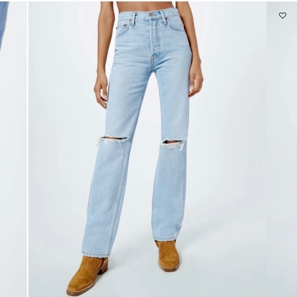 RE/DONE High Rise Loose in Bleach Destroy New With Tags Size 26 - Picture 2 of 14